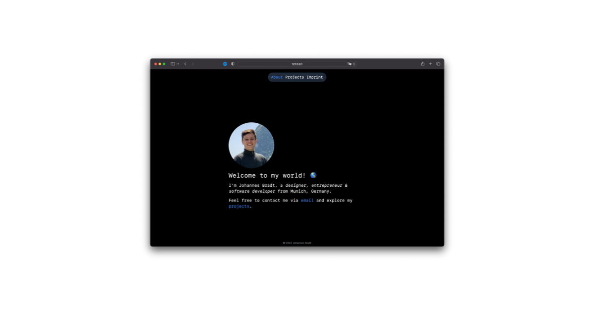 Screenshot of the website